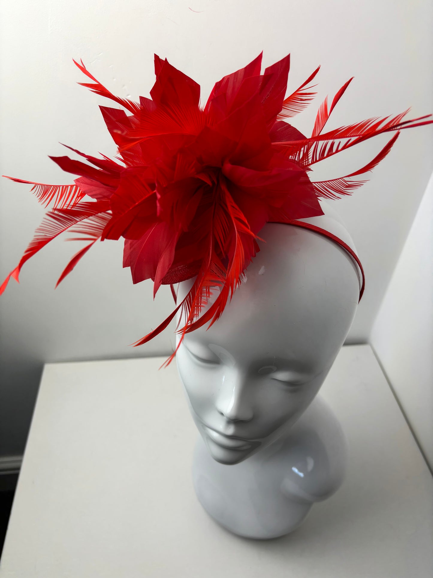 Bespoke Red Feather Fascinator