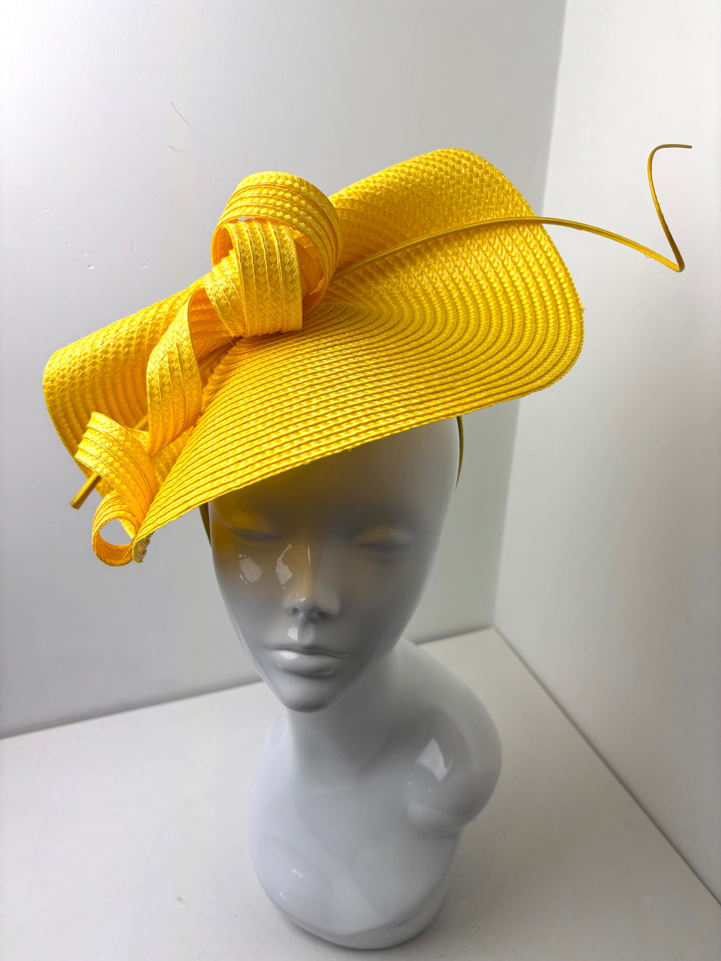 Bespoke Radiant Yellow Sculptural Fascinator Hat
