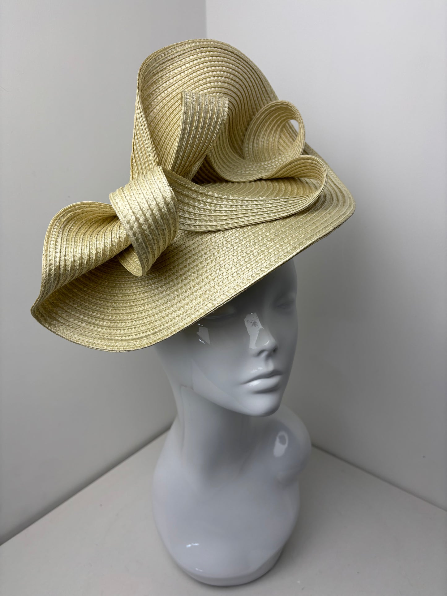 Bespoke Golden Straw Infinity Design Fascinator