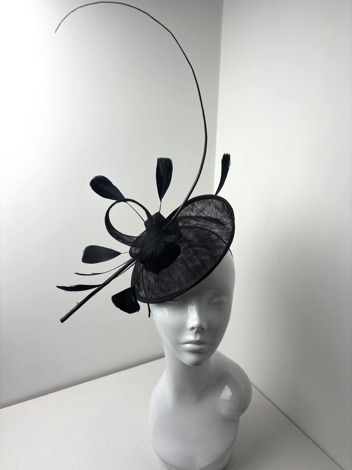 Bespoke Midnight Quill Black Statement Fascinator