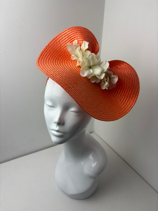 Bespoke Orange and Cream Woven Fascinator
