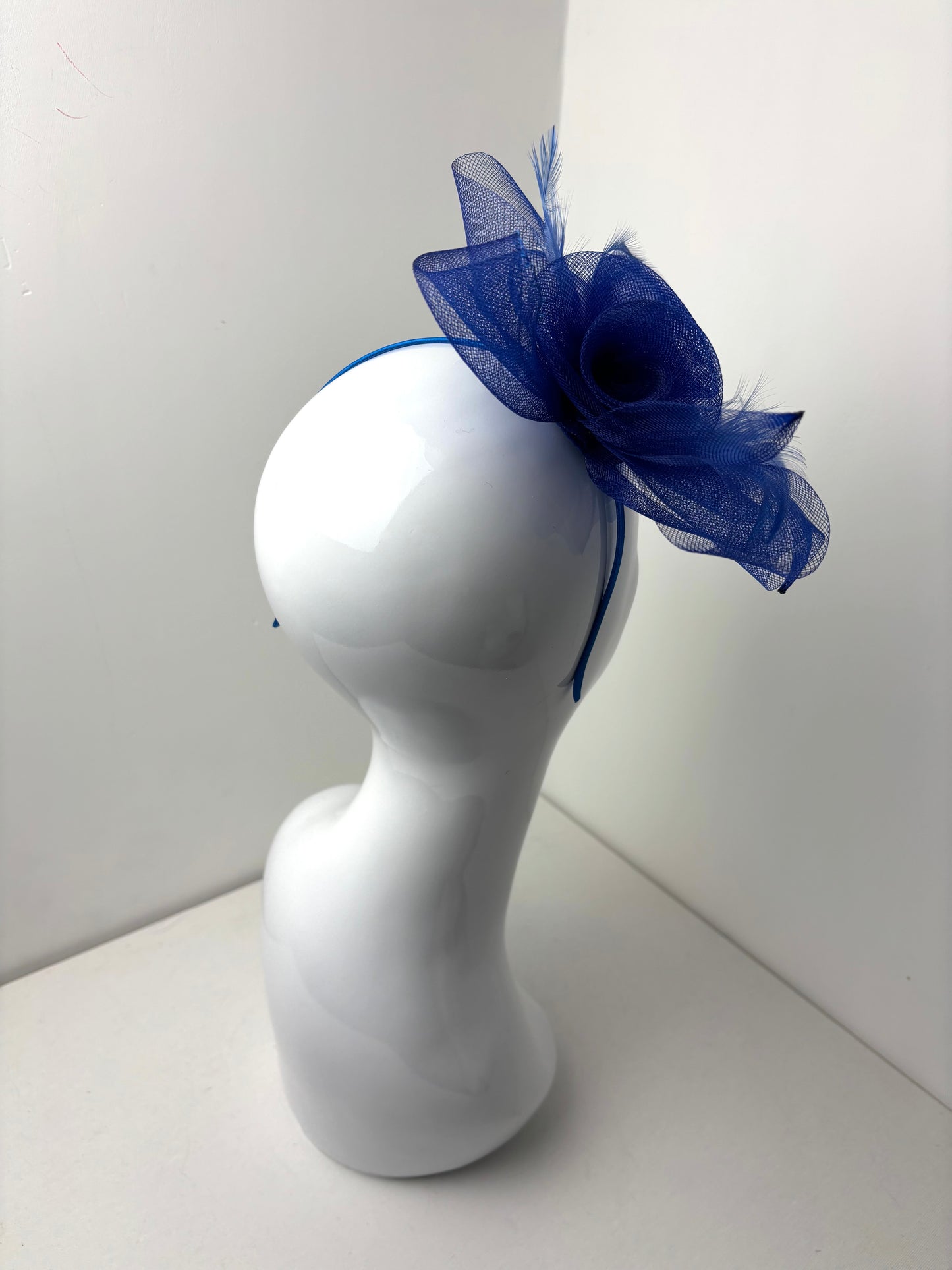 Royal Blue Floral Crin Fascinator