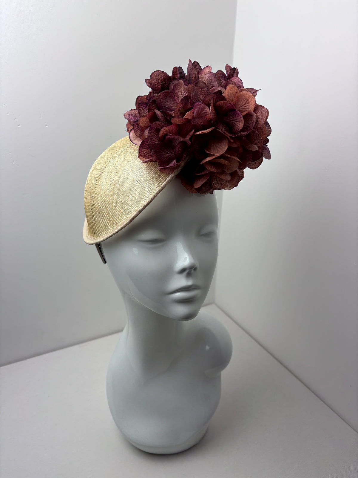 One Off Golden Hydrangea Fascinator