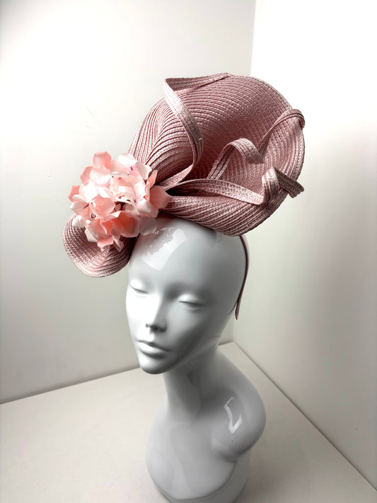 Bespoke Blush Pink Polybraid Fascinator