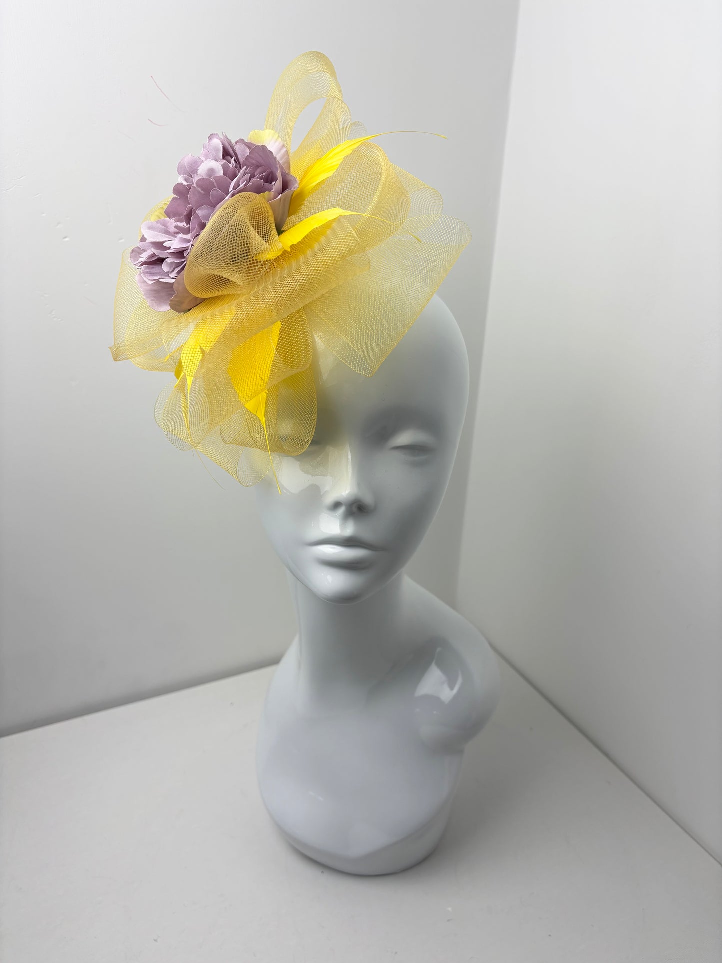 Bespoke Yellow and Lilac Floral Fascinator