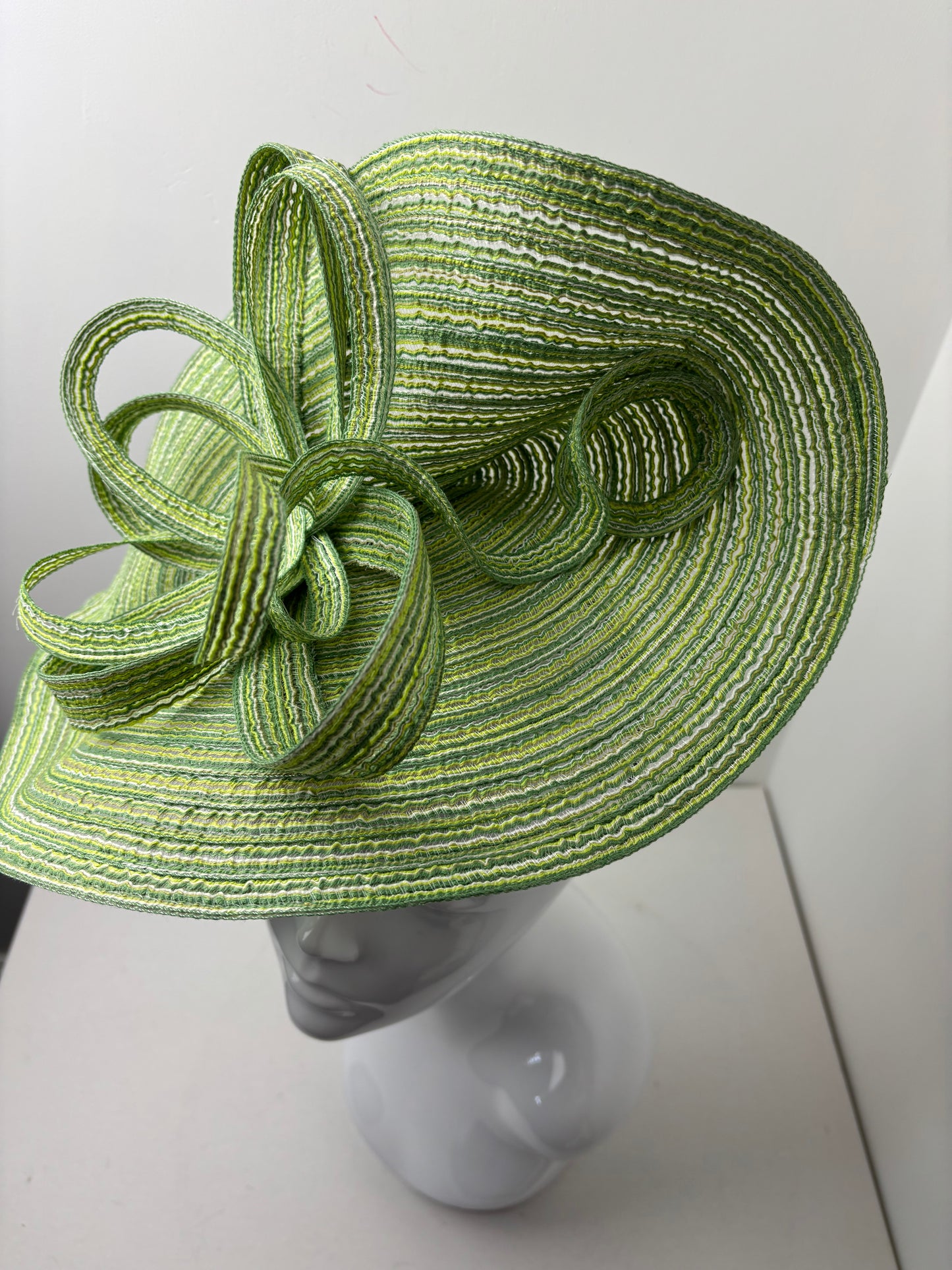 Bespoke Apple Green Sculpted Woven Hatinator