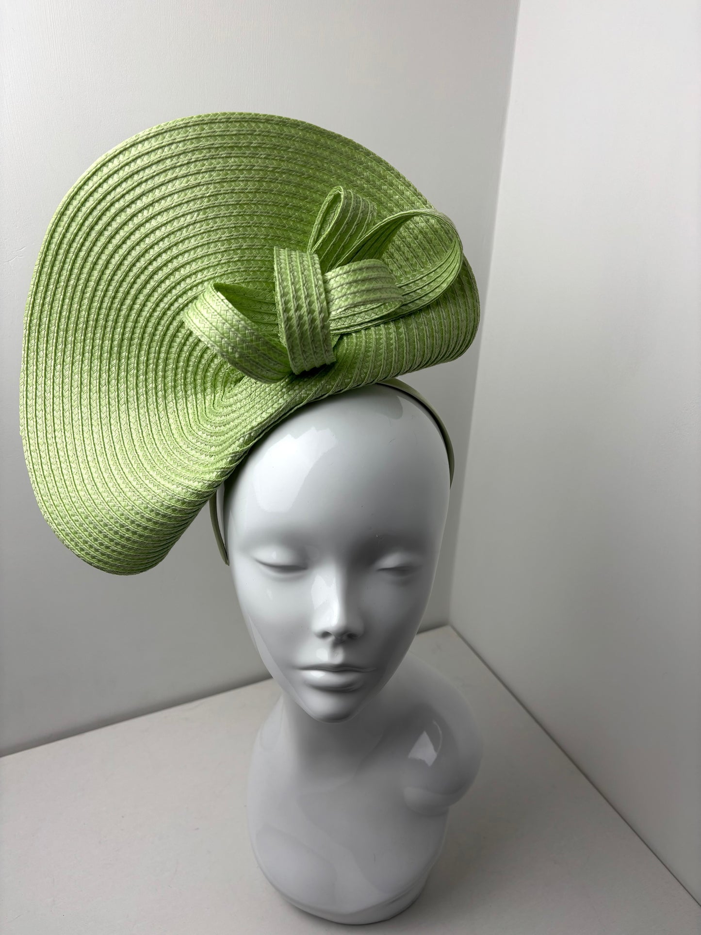 Bespoke Apple Green Statement Fascinator