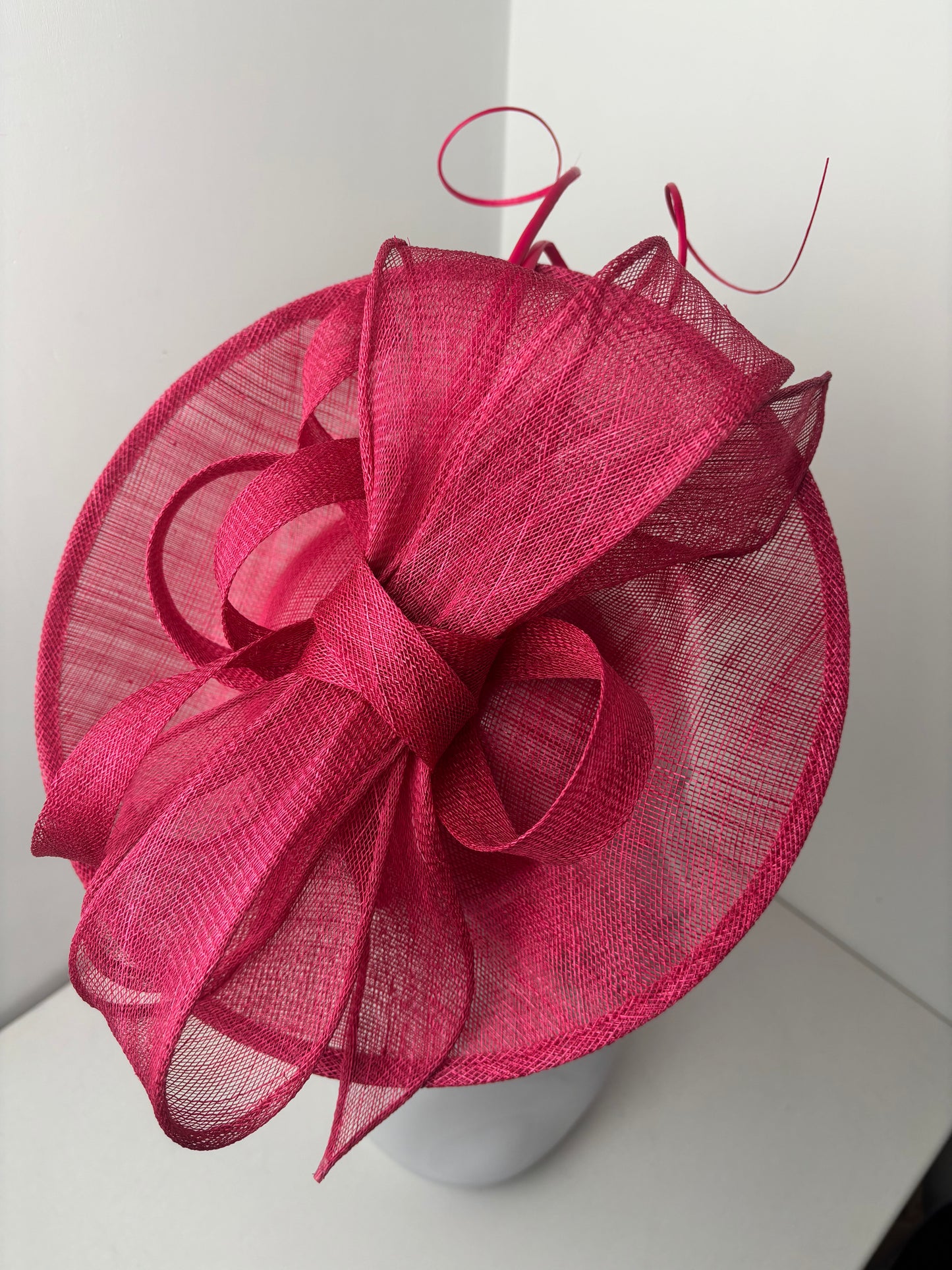 The Slayley Fuchsia Pink Sinamay Fascinator