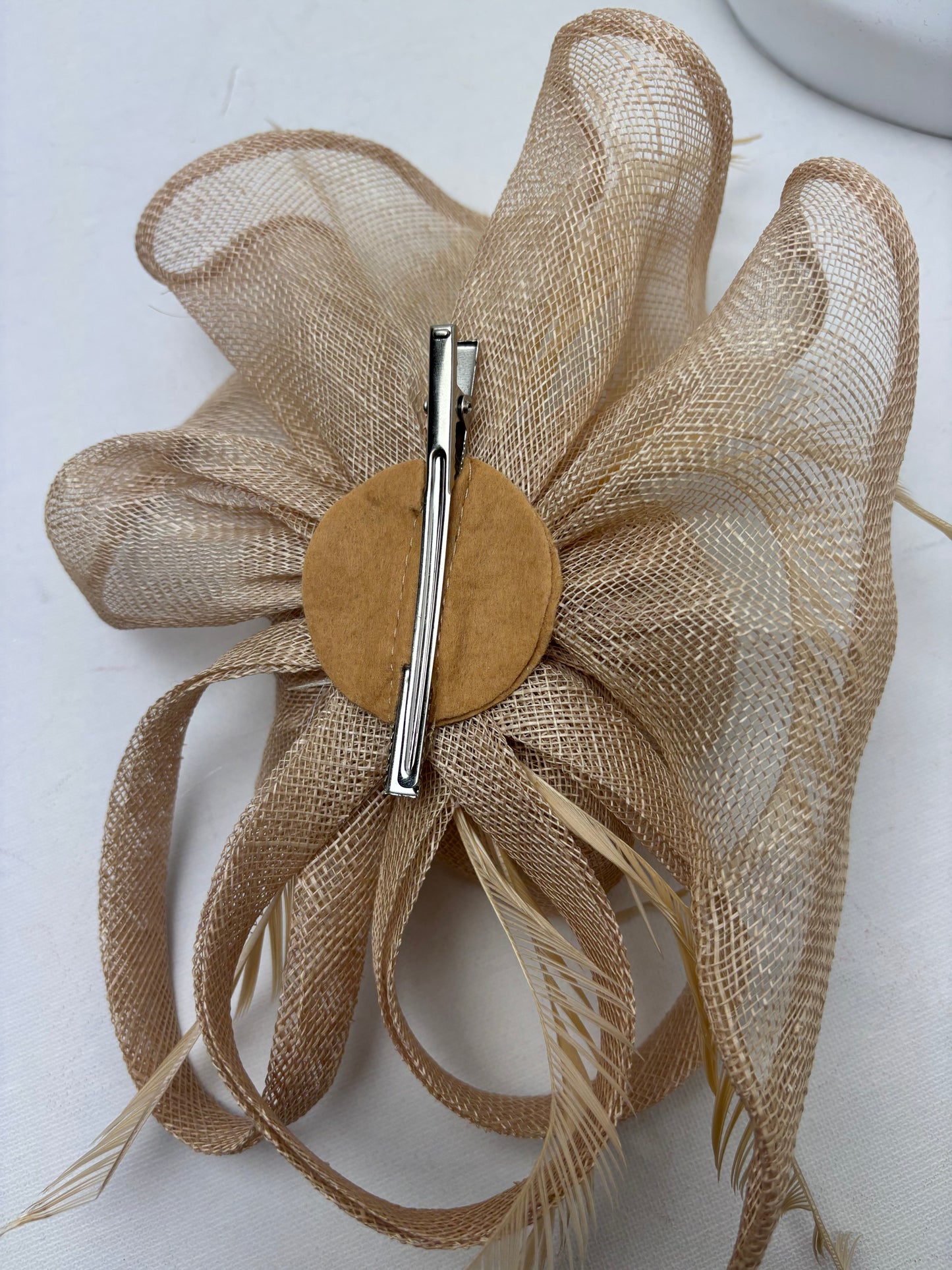 Opulence Golden Nude Sinamay Fascinator