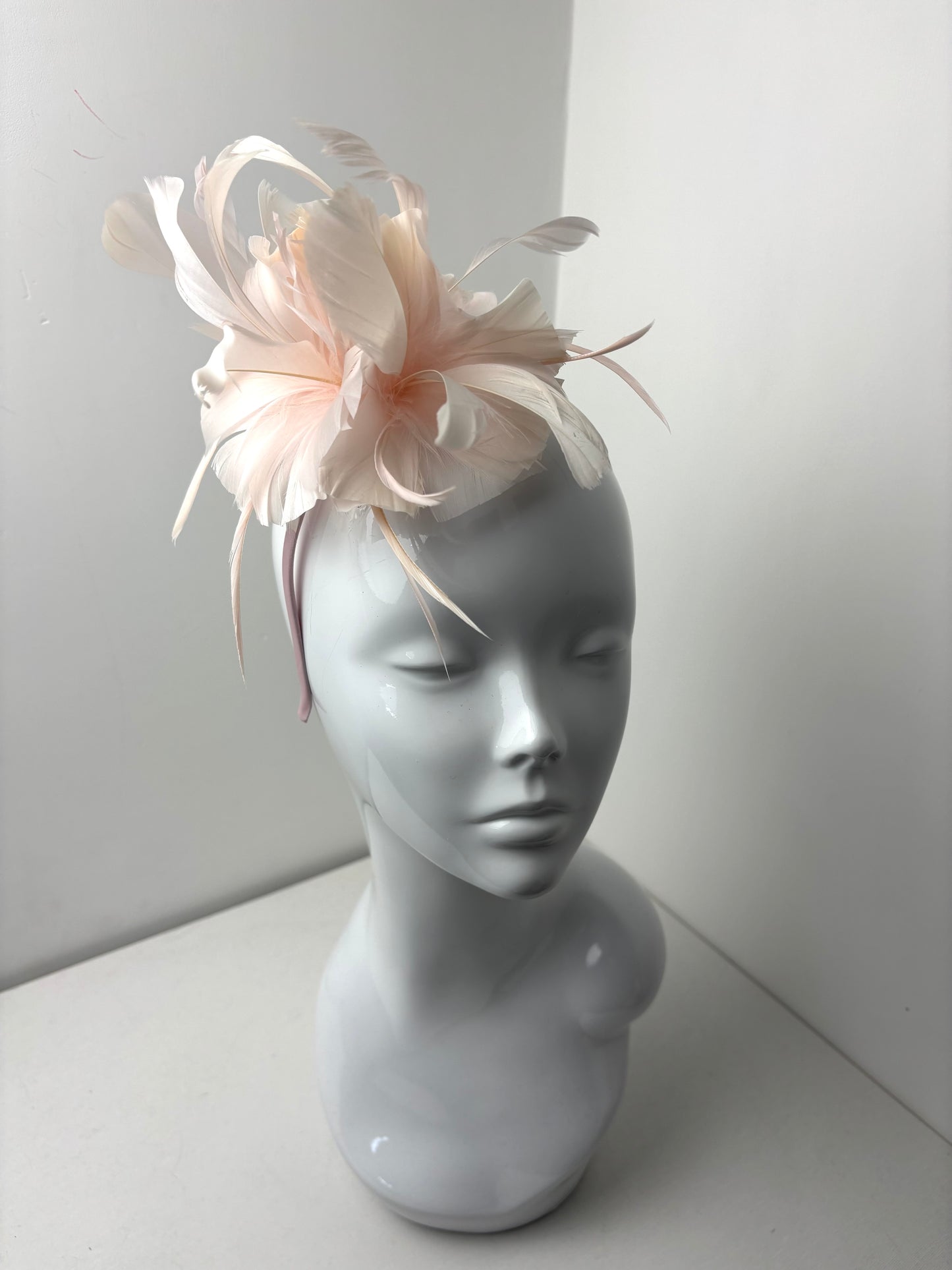 Pale Pink Feather Plume Fascinator