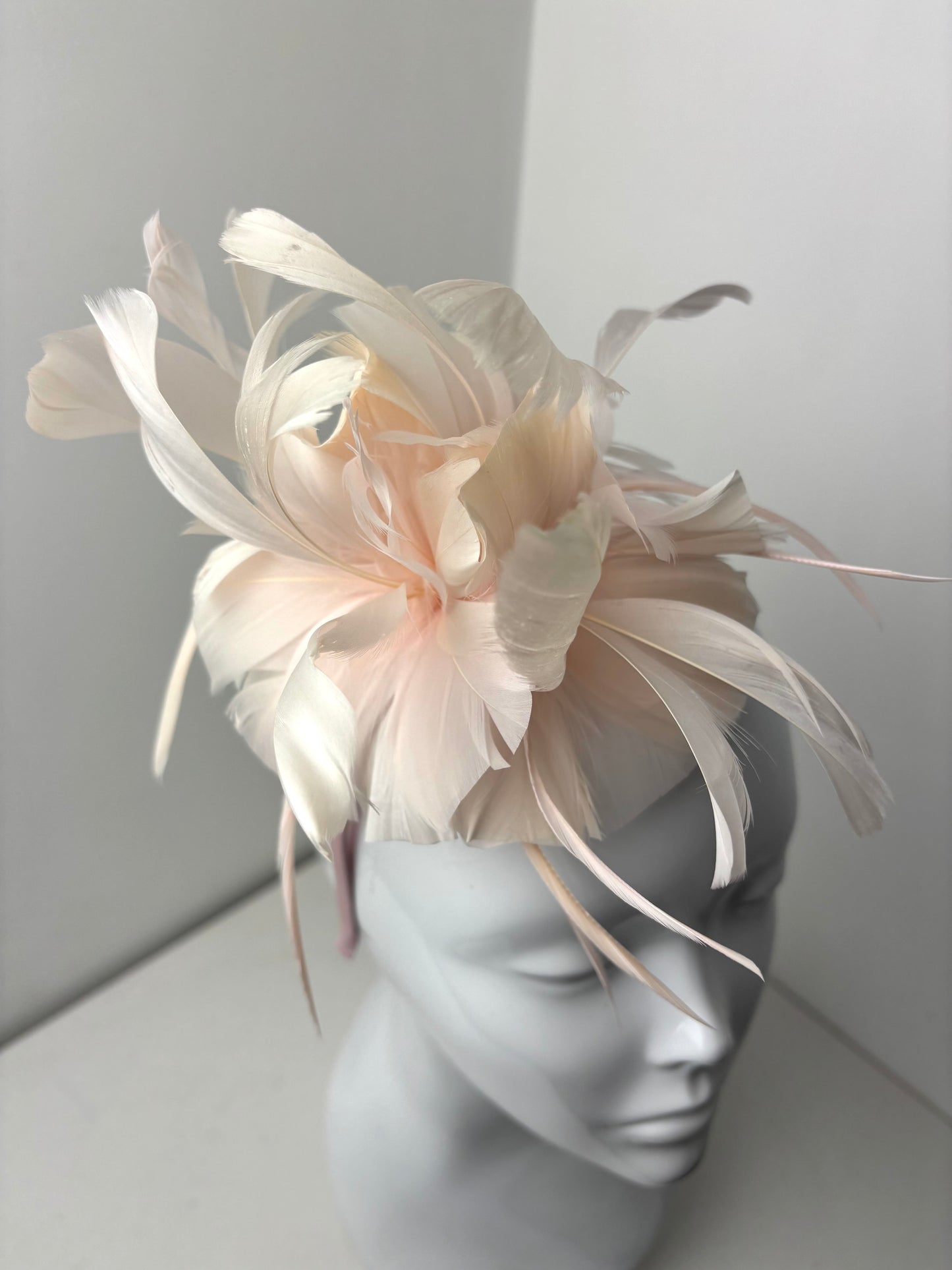 Pale Pink Feather Plume Fascinator