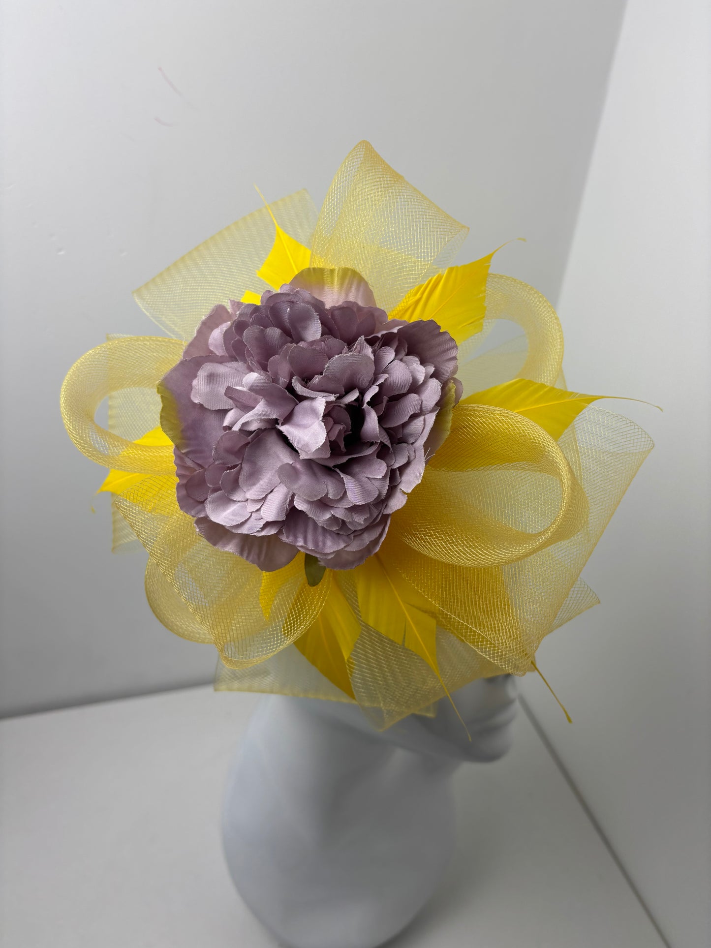 Bespoke Yellow and Lilac Floral Fascinator