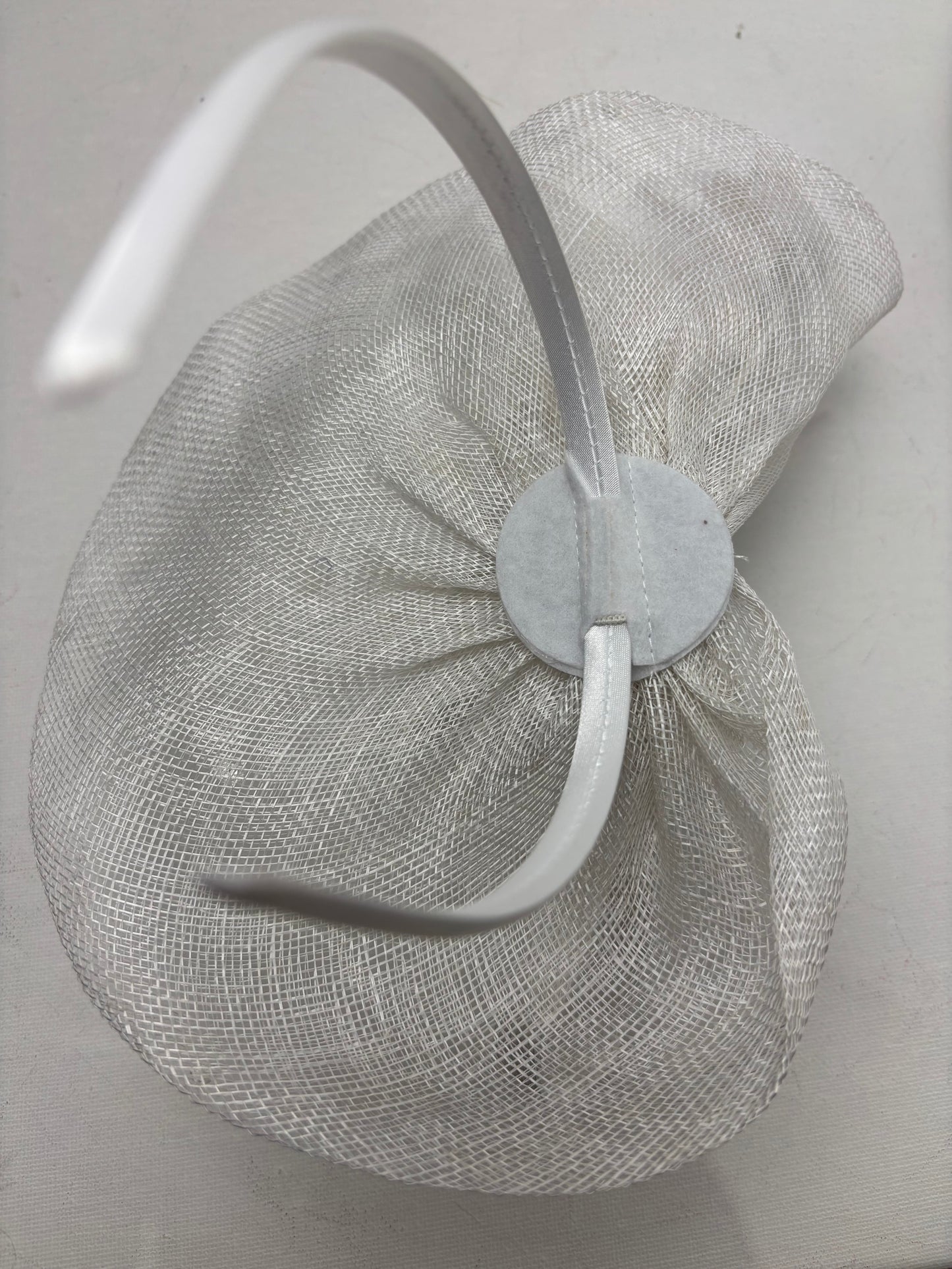 Luna White Diamante Disc Fascinator