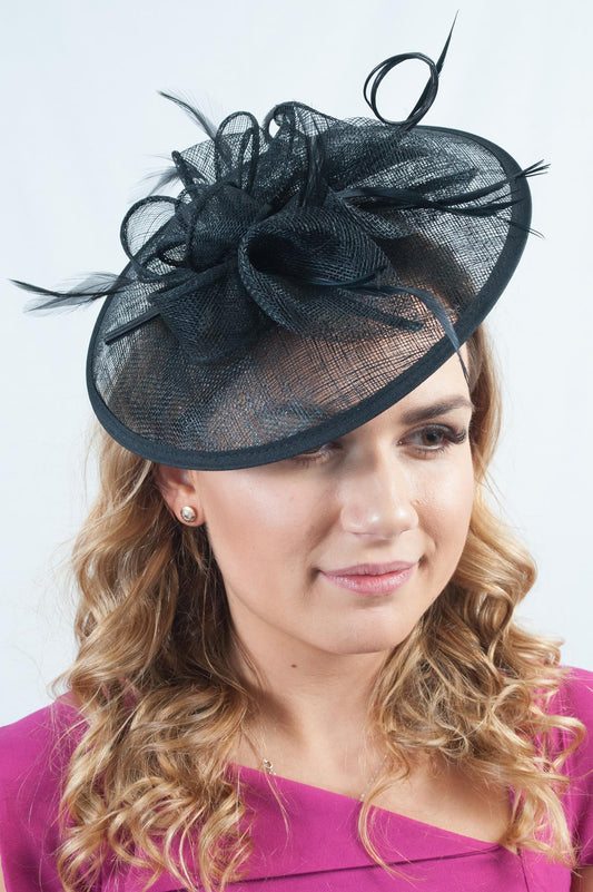 Lily Black Round Fascinator