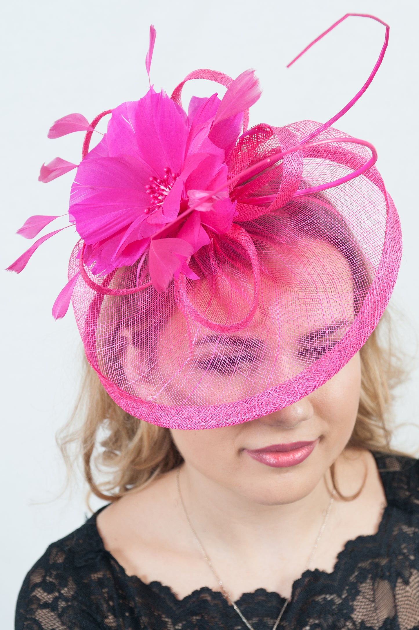 Floral Antara Bloom Bright Pink Fascinator