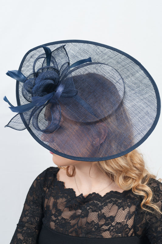 Navy Oversize Teardrop Fascinator