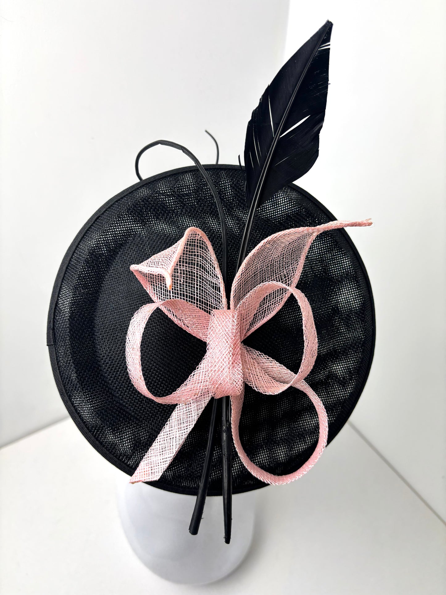 Pippa Black and Pink Pillar Box Disc Fascinator