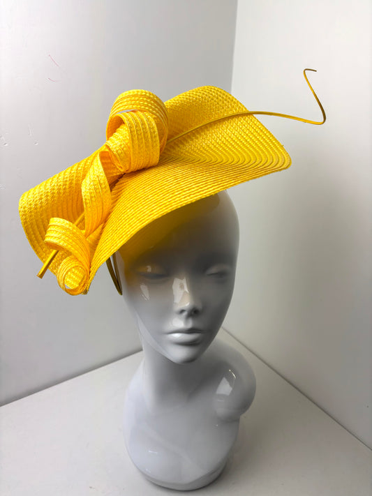 Bespoke Radiant Yellow Sculptural Fascinator Hat