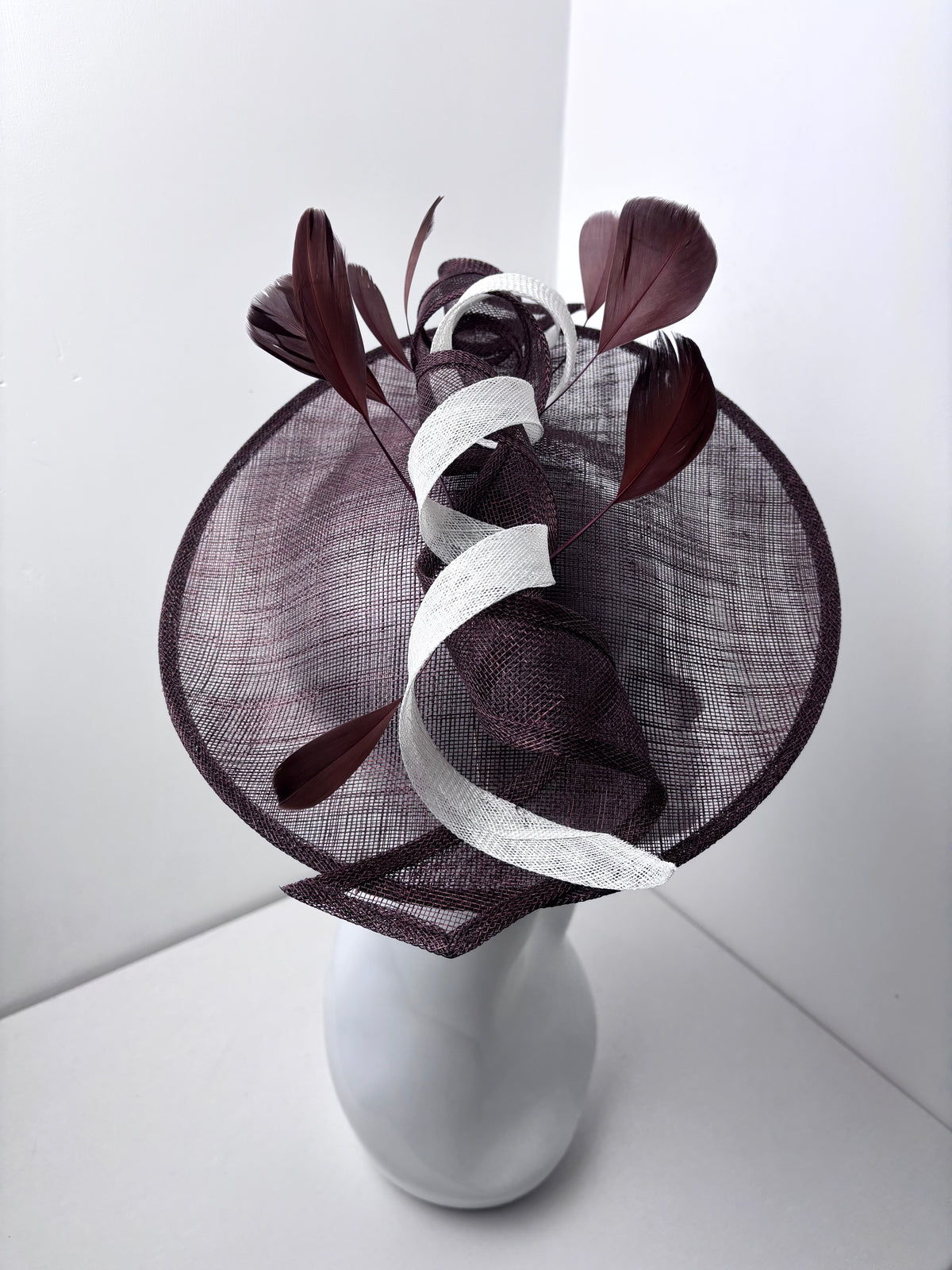 Bespoke Chocolate Brown & Ivory Sculptural Fascinator