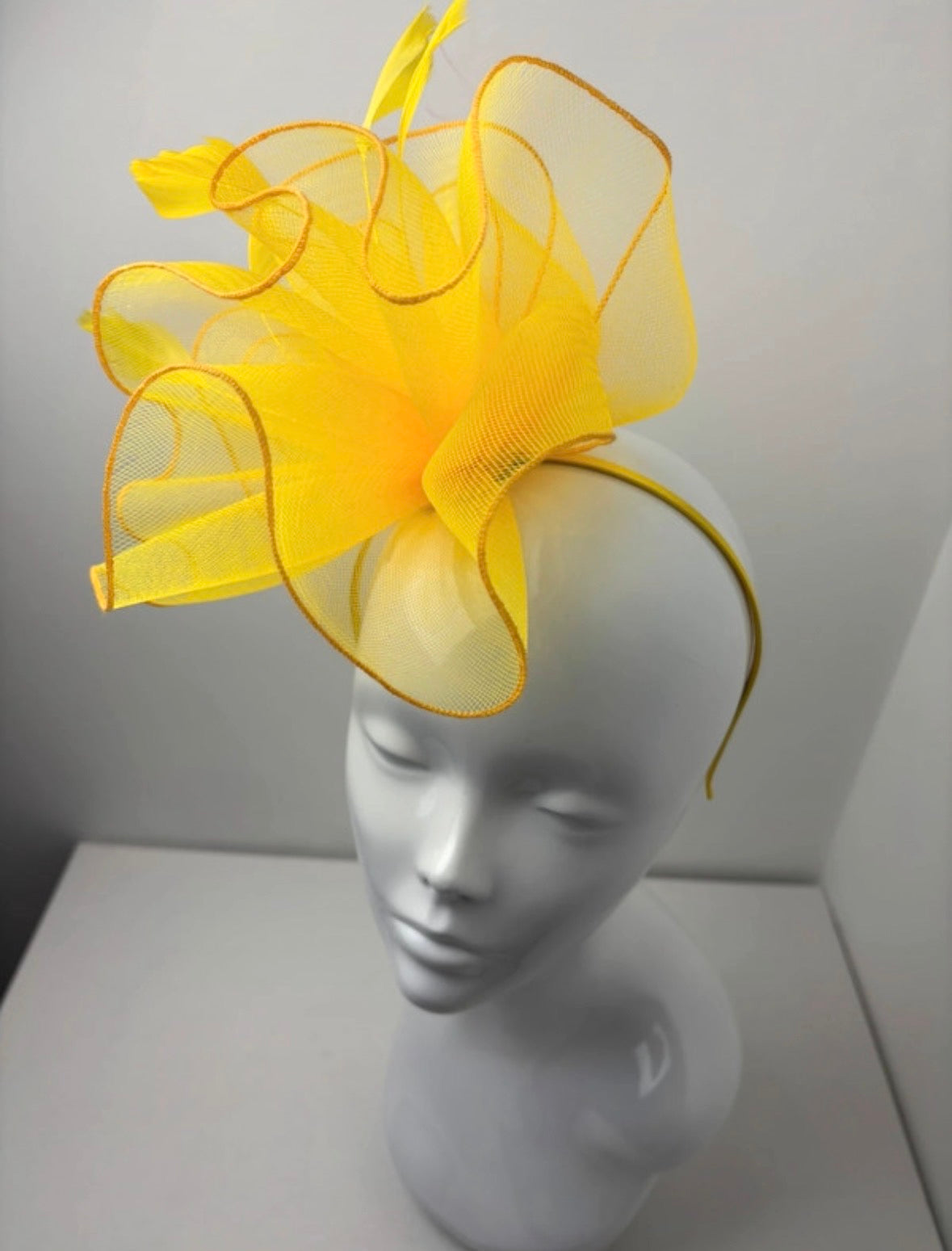 Bright Yellow Ruffle Fascinator
