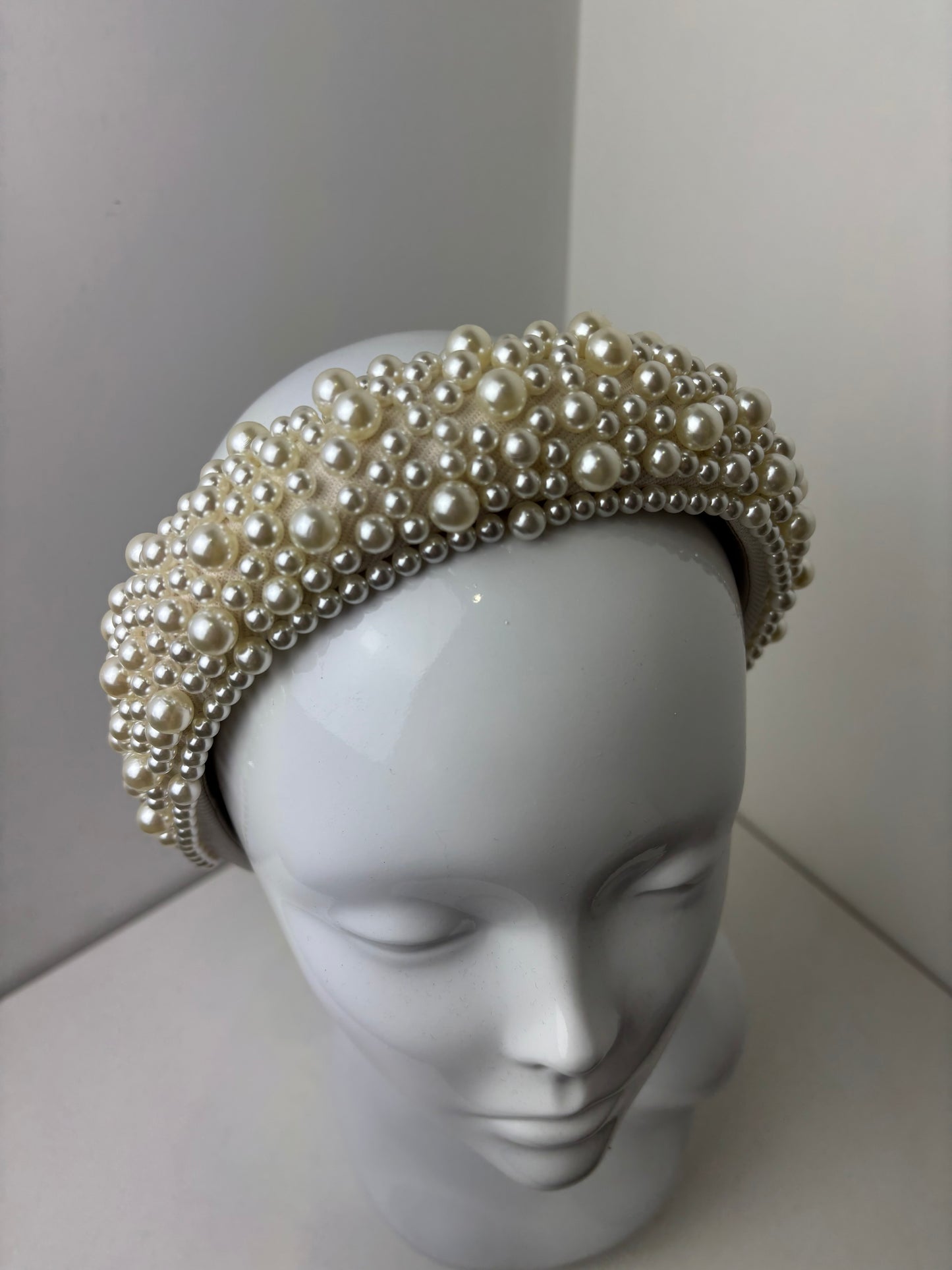Bespoke Ivory Pearl Halo Headband Bridal Hair Accessories