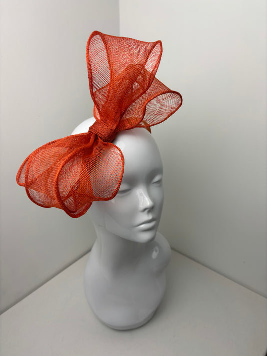 Bespoke Burnt Orange Vintage Bow Fascinator