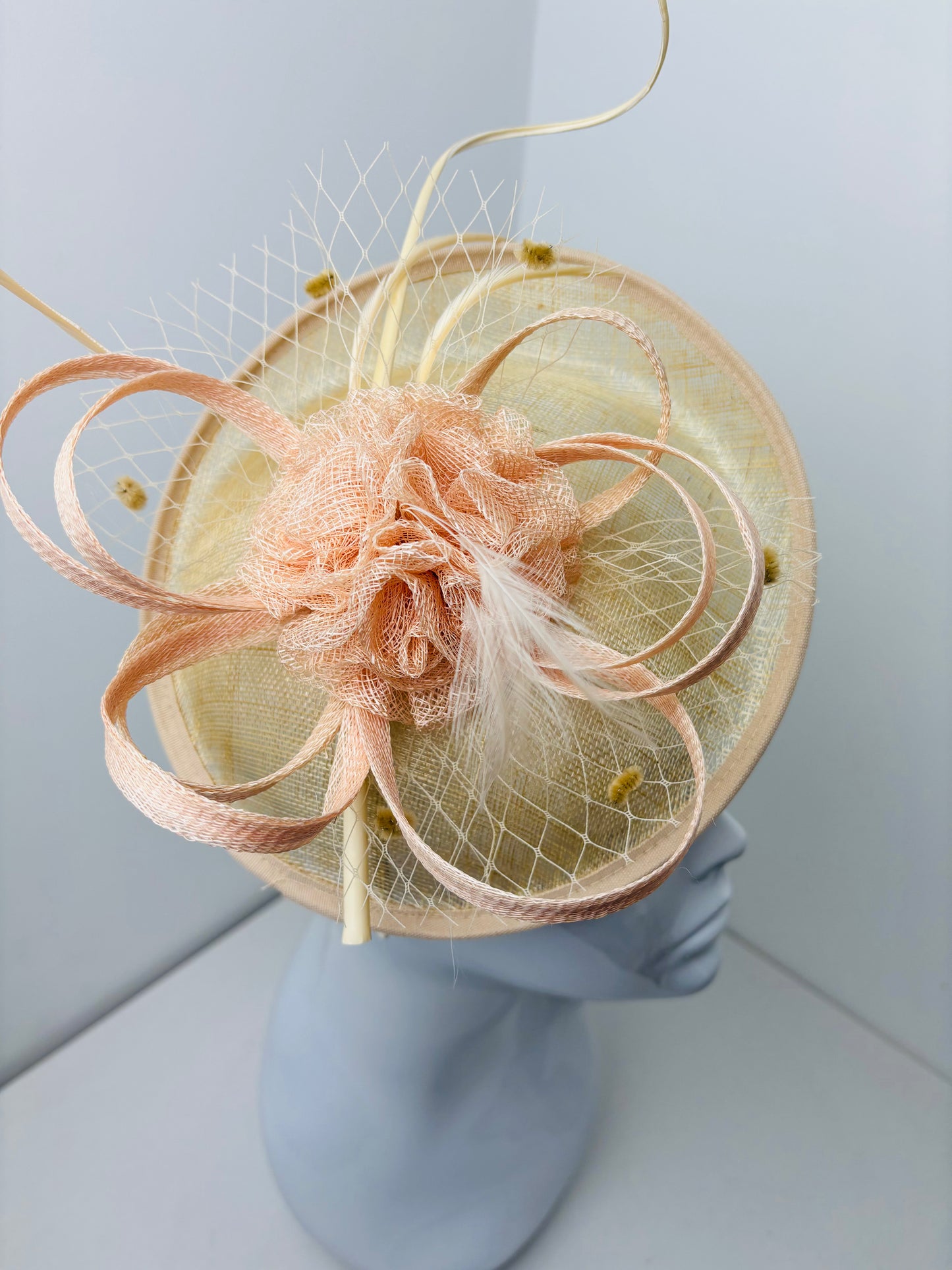 Bespoke Nude Sinamay Loop Fascinator
