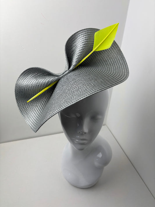 Bespoke Sculptural Silver and Neon Yellow Hatinator
