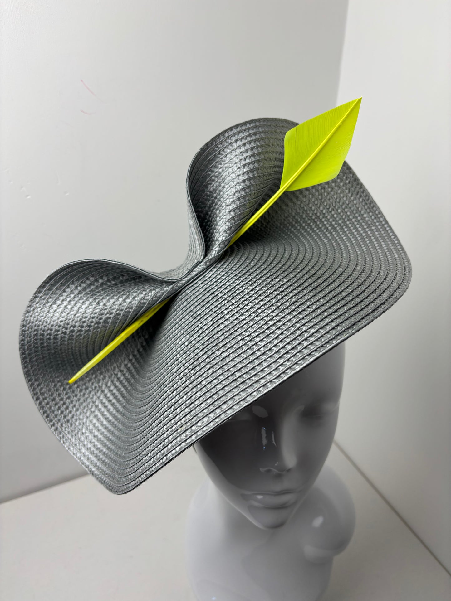 Bespoke Sculptural Silver and Neon Yellow Hatinator
