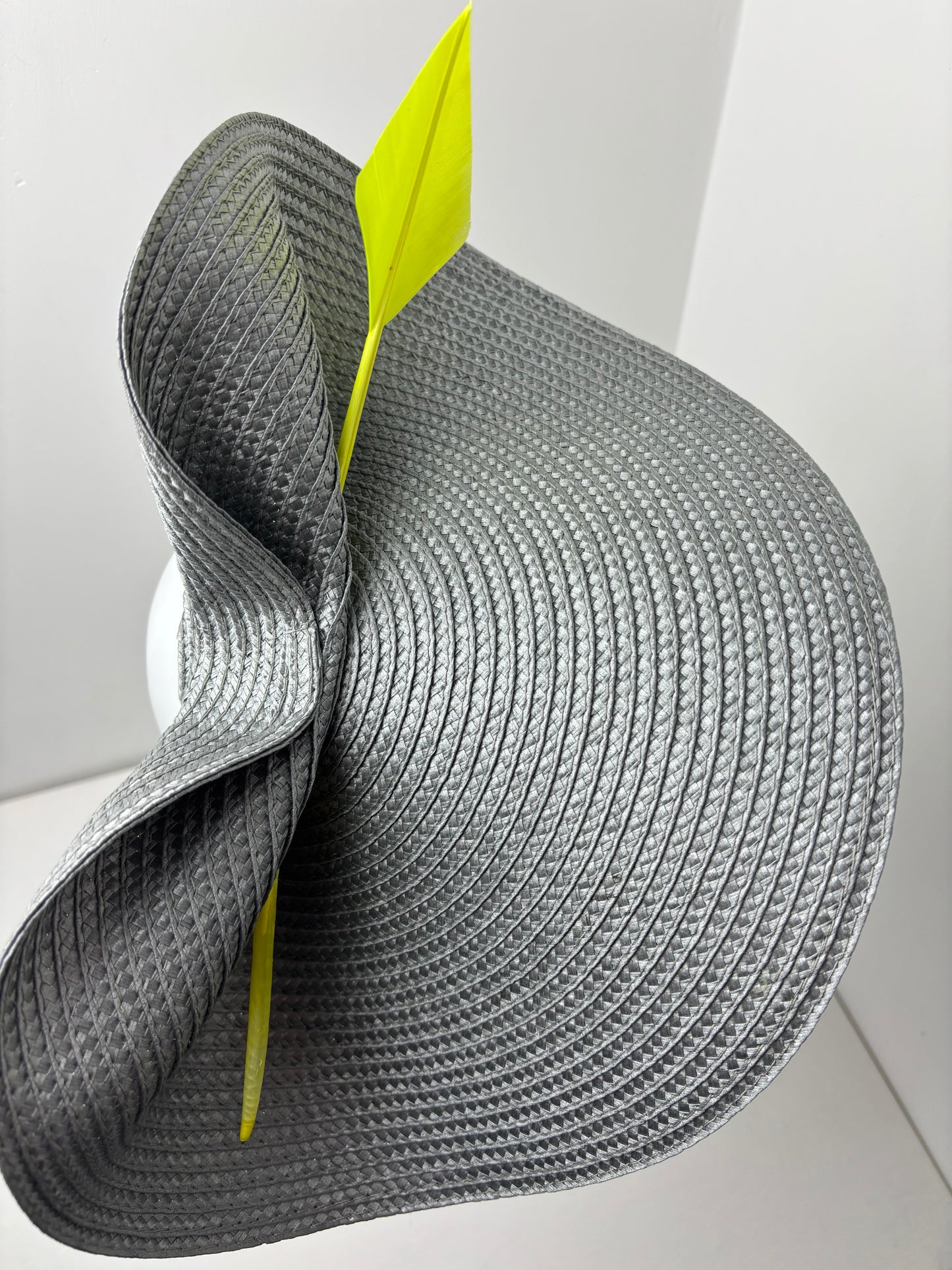 Bespoke Sculptural Silver and Neon Yellow Hatinator