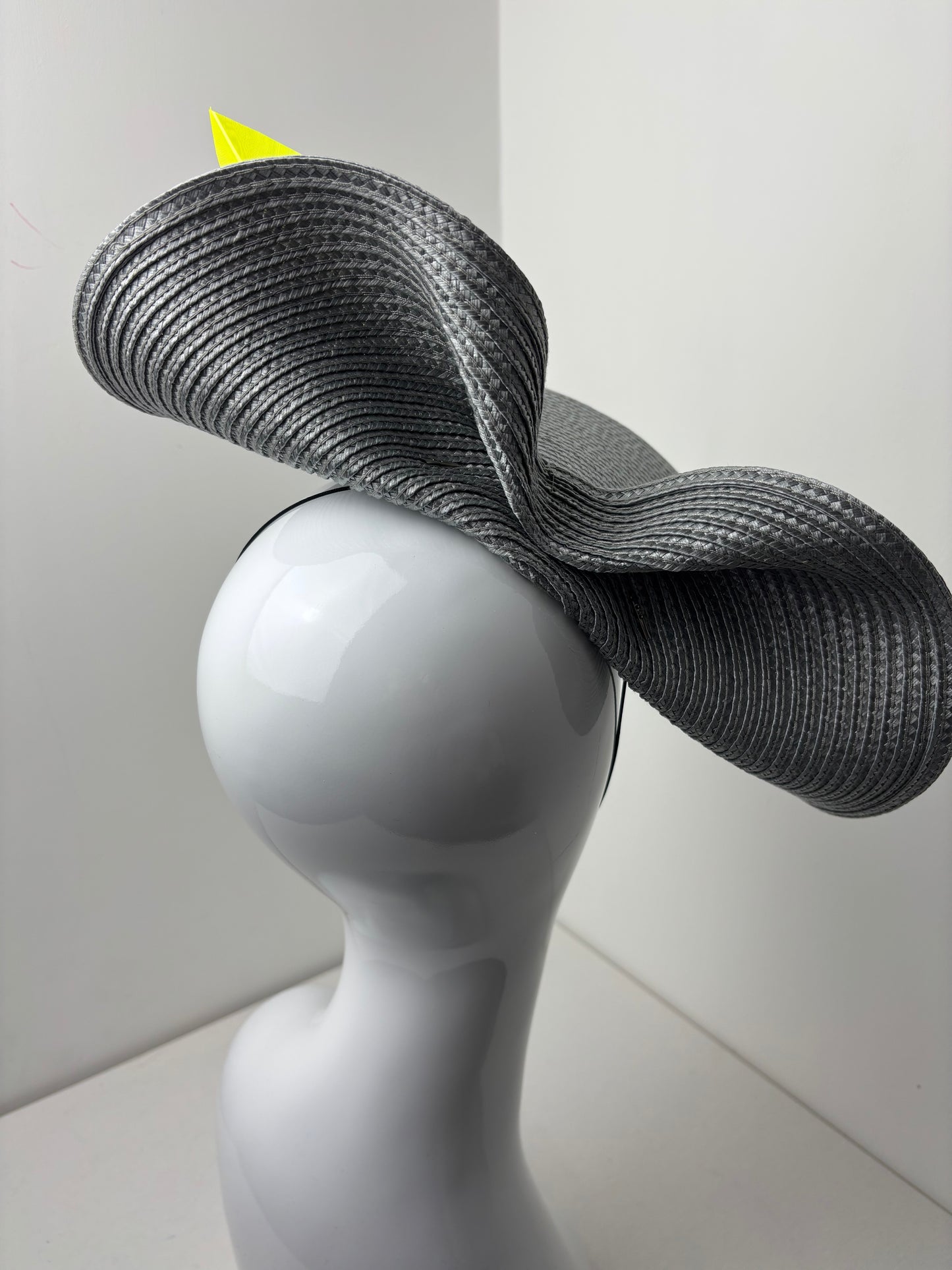 Bespoke Sculptural Silver and Neon Yellow Hatinator
