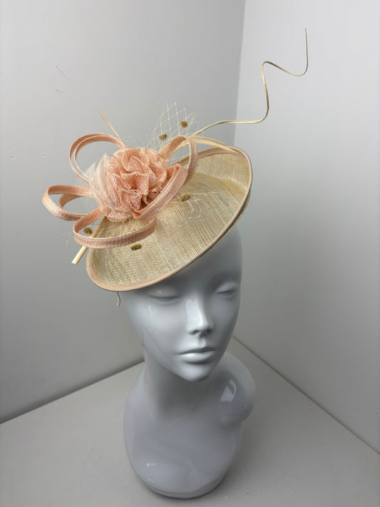 Bespoke Nude Sinamay Loop Fascinator