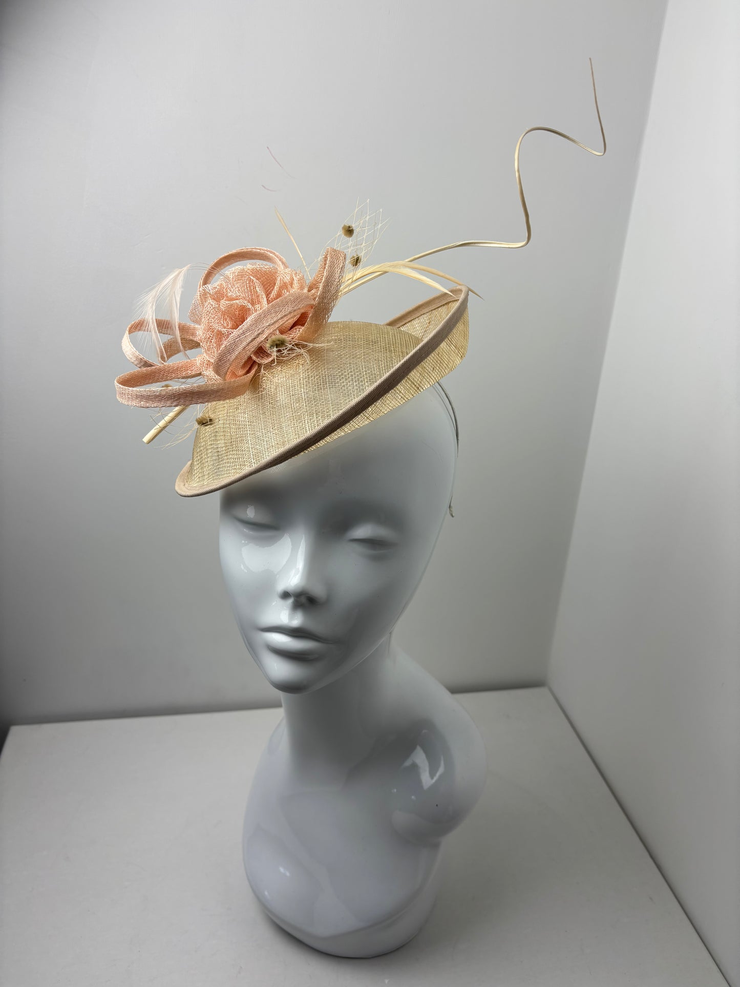 Bespoke Nude Sinamay Loop Fascinator