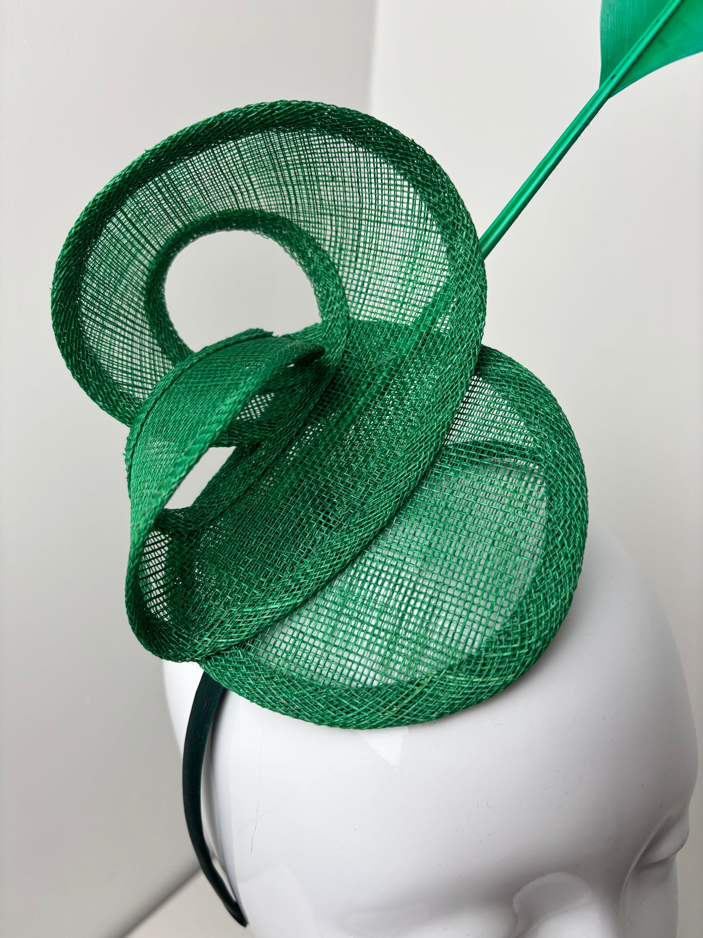 Tula Bespoke Handmade Emerald Green Arrowhead Fascinator