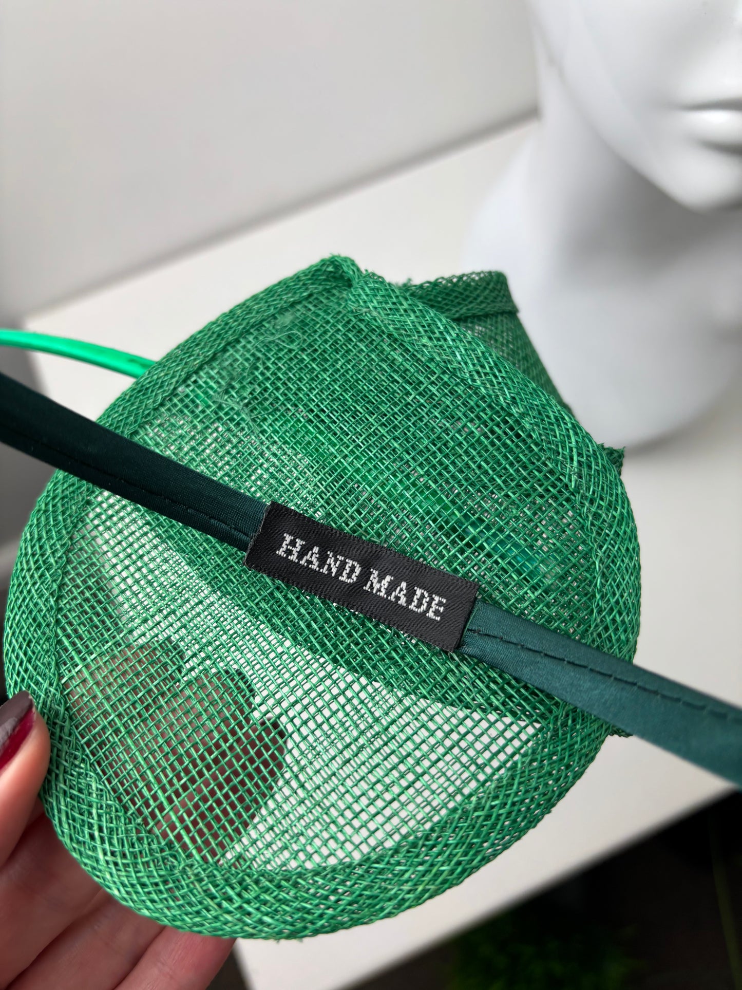 Tula Bespoke Handmade Emerald Green Arrowhead Fascinator