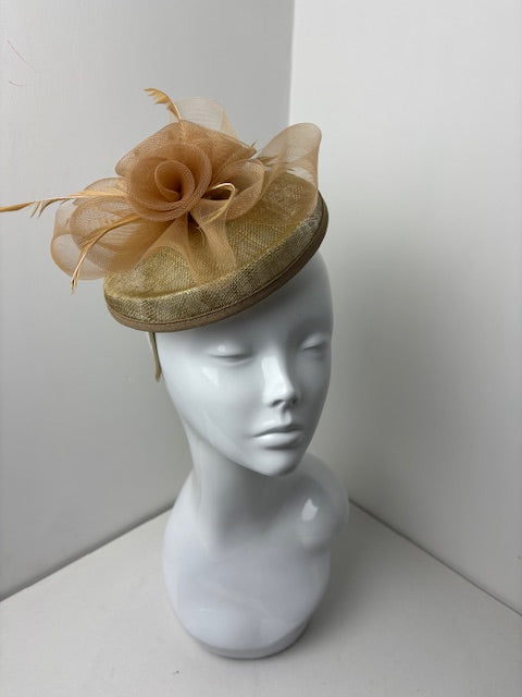 Gold Pillar Box Style Fascinator