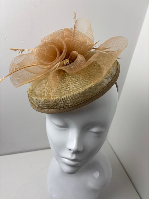 Gold Pillar Box Style Fascinator