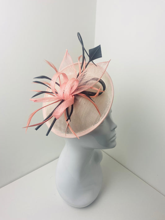 Bespoke Pink & Black Disc Fascinator
